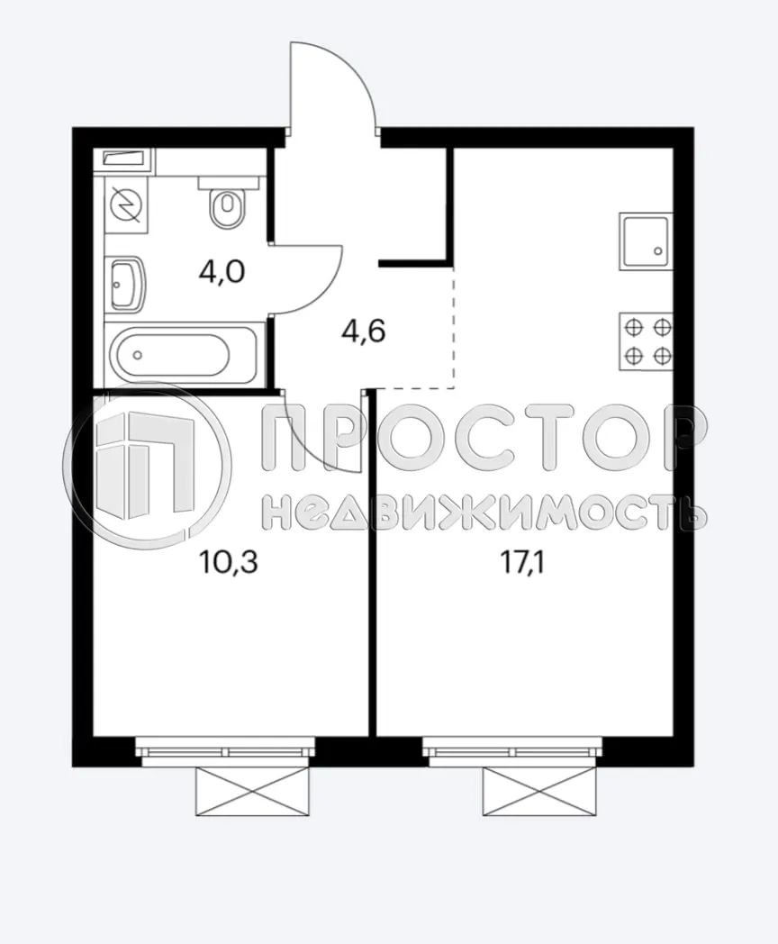 1-комнатная квартира, 35.5 м² - фото 20