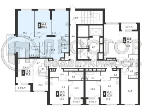 4-комнатная квартира, 101.6 м² - фото 2