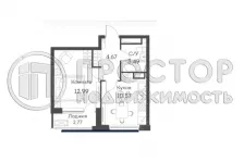 1-комнатная квартира, 32.13 м² - фото 15