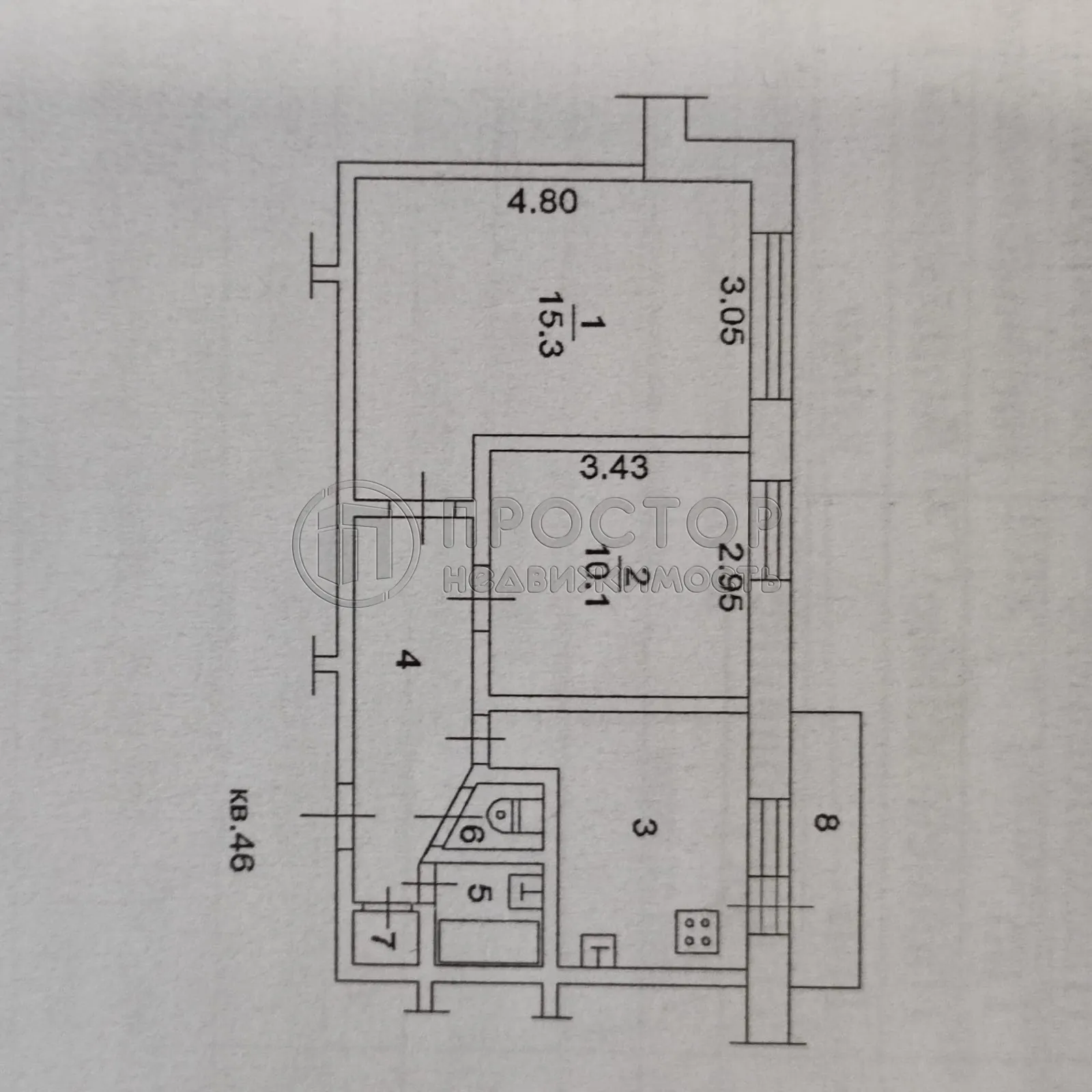 2-комнатная квартира, 42 м² - фото 16