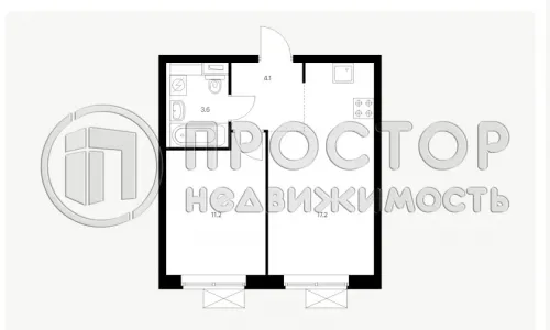 1-комнатная квартира, 36.1 м² - фото 3