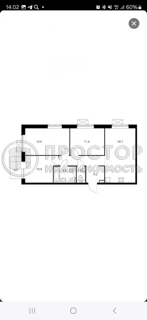 3-комнатная квартира, 71.3 м² - фото 16
