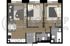 2-комнатная квартира, 57 м² - фото 21