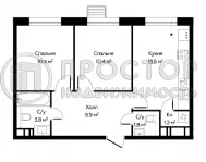 2-комнатная квартира, 51.4 м² - фото 15