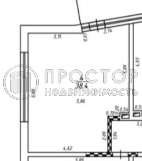 2-комнатная квартира, 38.4 м² - фото 13