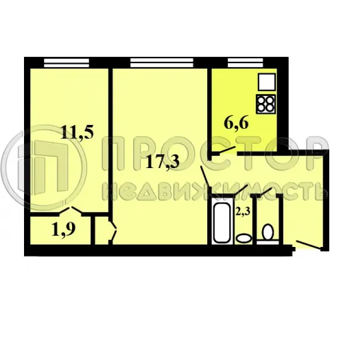 2-комнатная квартира, 43.1 м² - фото 13