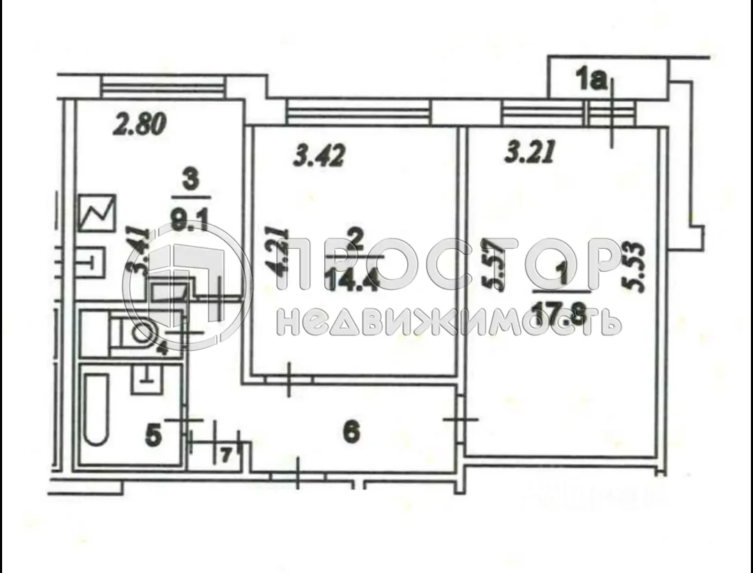 2-комнатная квартира, 53.3 м² - фото 23