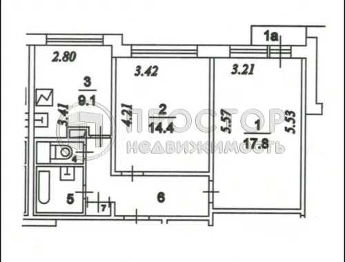 2-комнатная квартира, 53.3 м² - фото 23