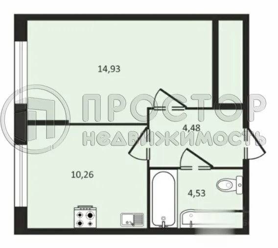 1-комнатная квартира, 34.2 м² - фото 9