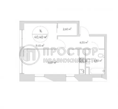 1-комнатная квартира, 40.4 м² - фото 9