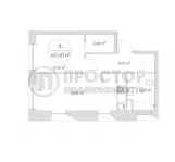 1-комнатная квартира, 40.4 м² - фото 17