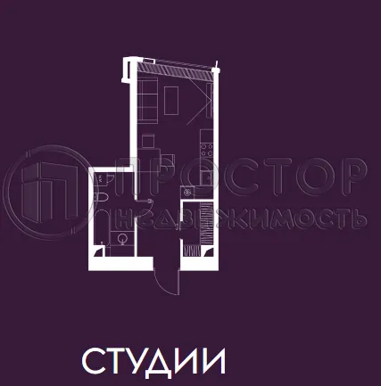 Студия, 35 м² - фото 6