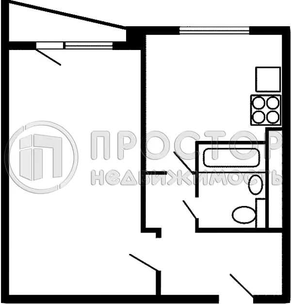 1-комнатная квартира, 31.5 м² - фото 11