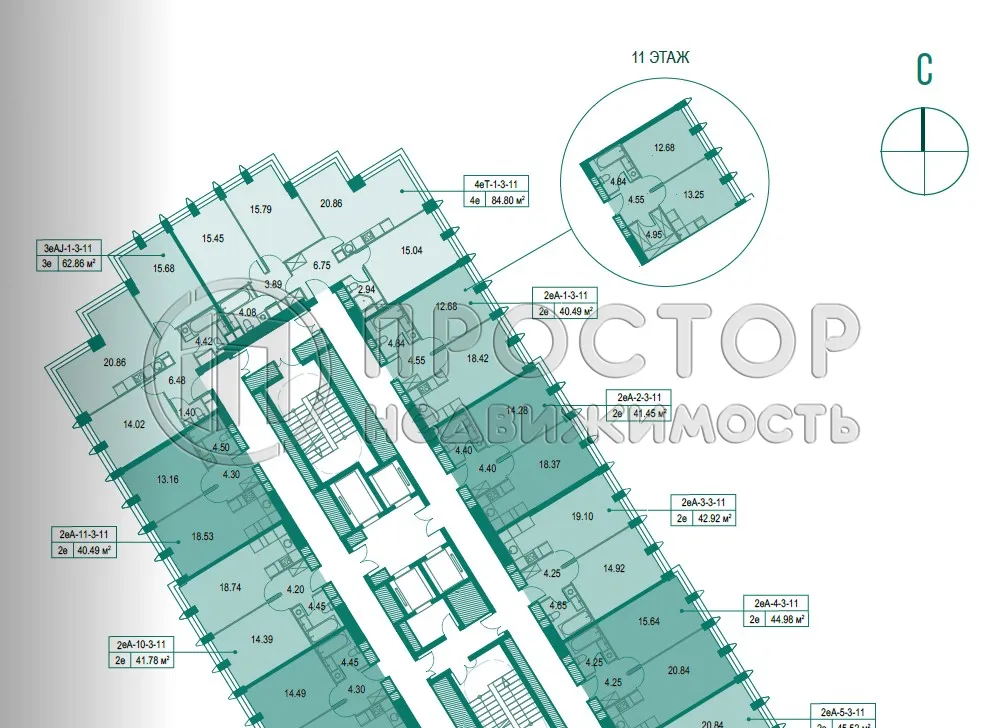 1-комнатная квартира, 40.27 м² - фото 5