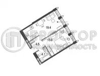 1-комнатная квартира, 40.27 м² - фото 11