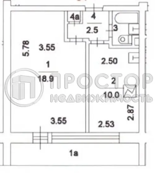 1-комнатная квартира, 34.3 м² - фото 16