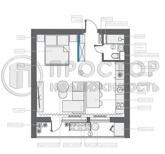 1-комнатная квартира, 34.3 м² - фото 5