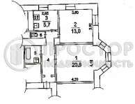2-комнатная квартира, 51.2 м² - фото 37