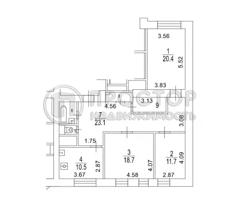 3-комнатная квартира, 95.4 м² - фото 28