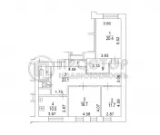 3-комнатная квартира, 95.4 м² - фото 55