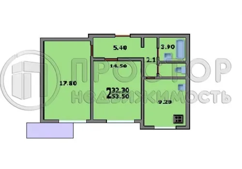 2-комнатная квартира, 53.3 м² - фото 16