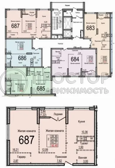2-комнатная квартира, 56.49 м² - фото 31