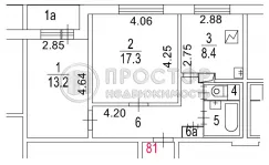 2-комнатная квартира, 52.5 м² - фото 19