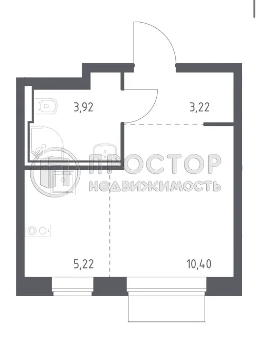 Студия, 22.8 м² - фото 10