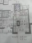 1-комнатная квартира, 37.4 м² - фото 29