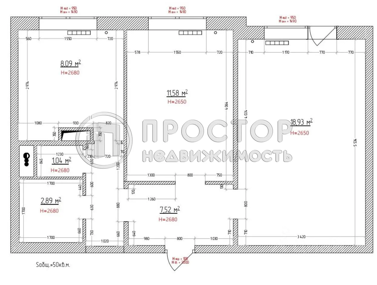 2-комнатная квартира, 50.8 м² - фото 11