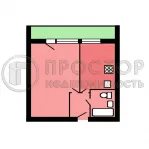 1-комнатная квартира, 34.7 м² - фото 33