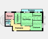 3-комнатная квартира, 66 м² - фото 33