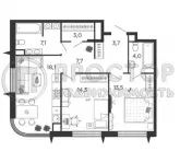 2-комнатная квартира, 76.2 м² - фото 13