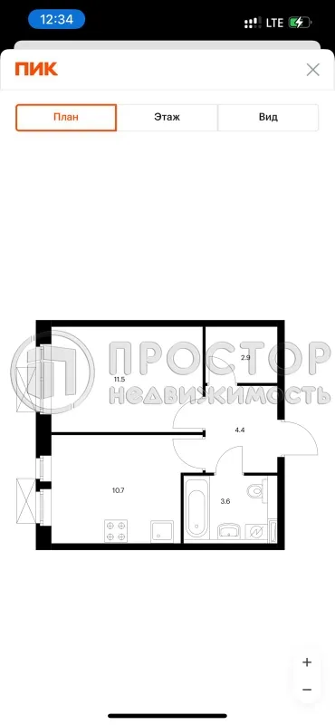 1-комнатная квартира, 33.1 м² - фото 17
