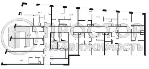 1-комнатная квартира, 34.6 м² - фото 10