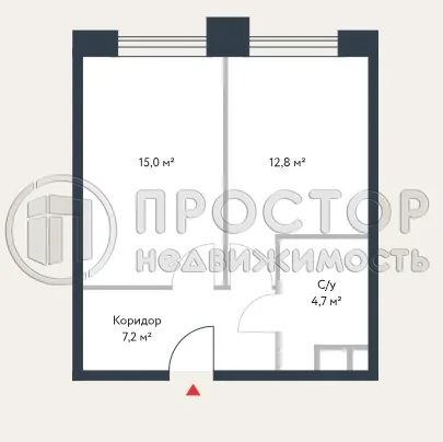 1-комнатная квартира, 39.7 м² - фото 5
