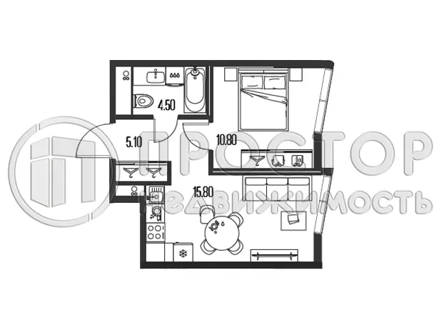 2-комнатная квартира, 36.2 м² - фото 5