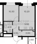 2-комнатная квартира, 37.4 м² - фото 17