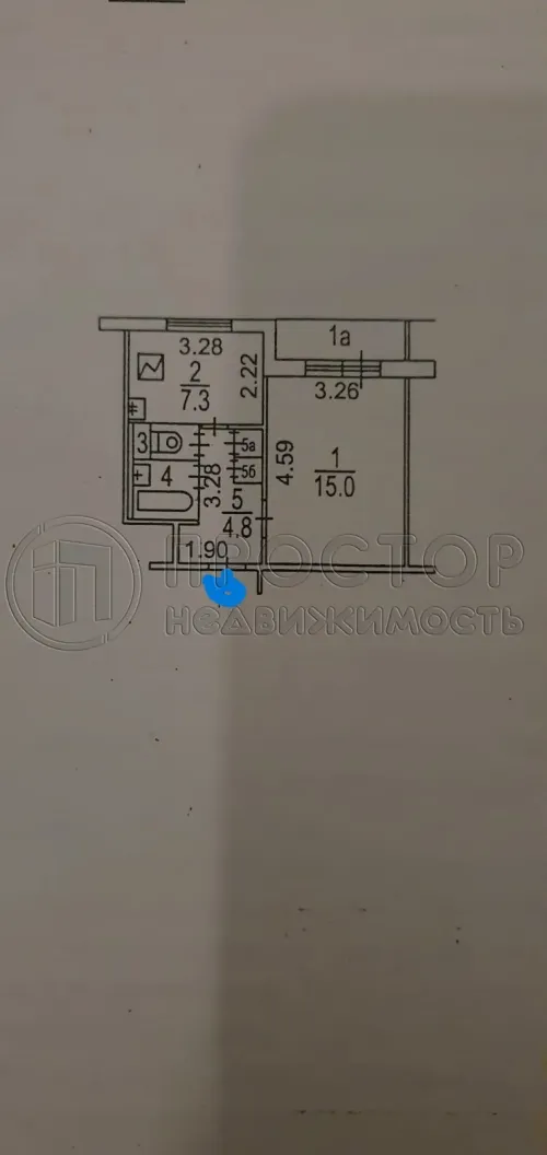 1-комнатная квартира, 30.7 м² - фото 11