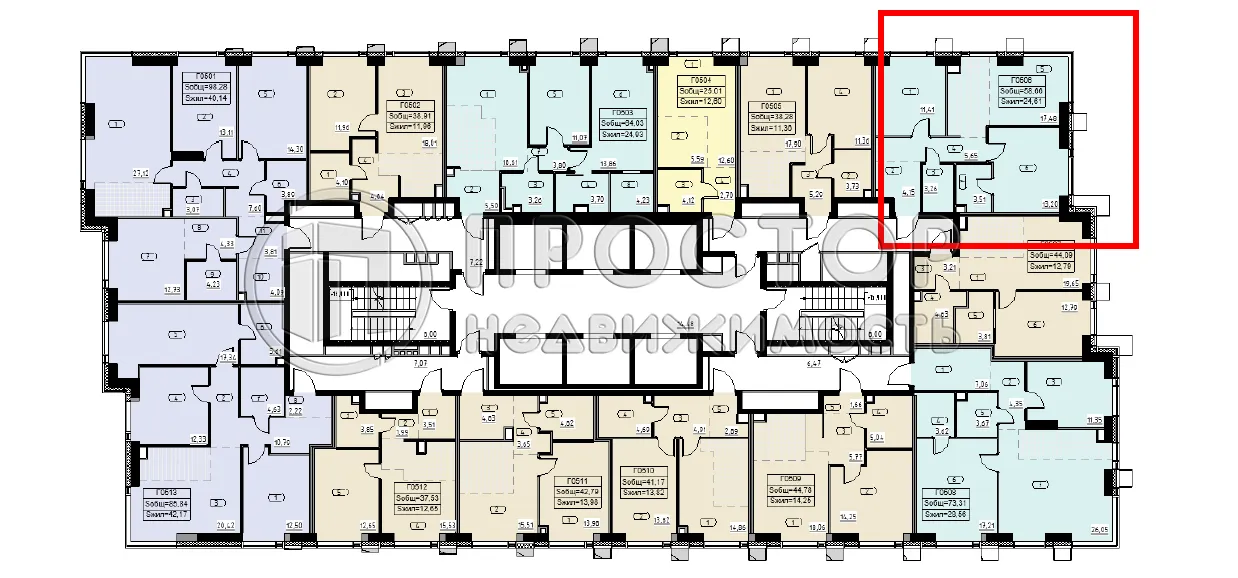 2-комнатная квартира, 58.66 м² - фото 6