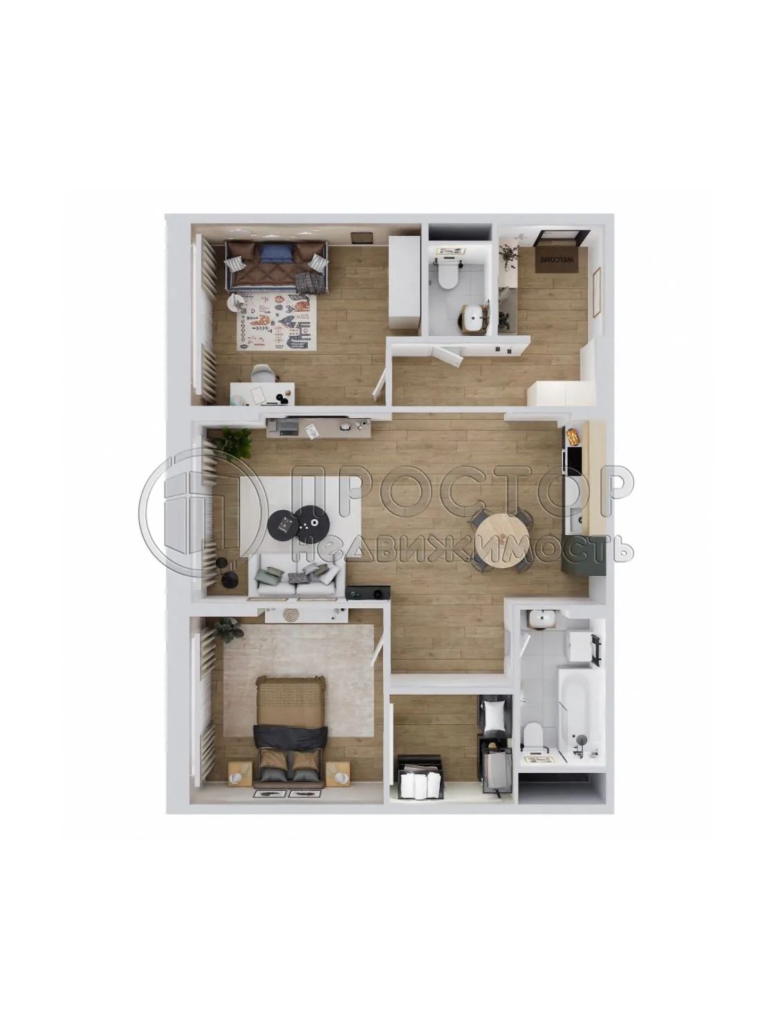 2-комнатная квартира, 84 м² - фото 3