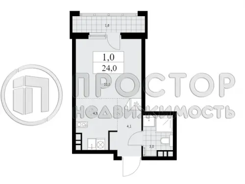 Студия, 24 м² - фото 12