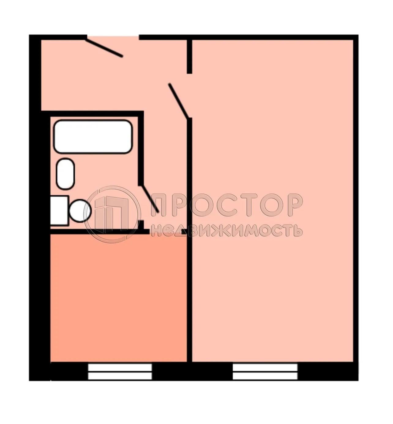 1-комнатная квартира, 32.3 м² - фото 14