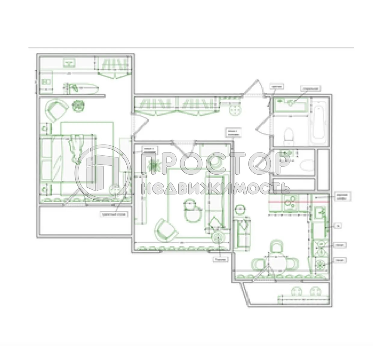 2-комнатная квартира, 56 м² - фото 17