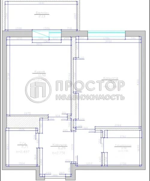 1-комнатная квартира, 44.1 м² - фото 17