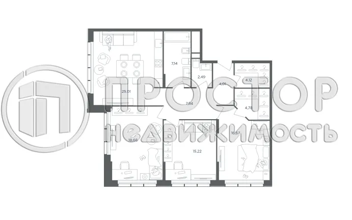 3-комнатная квартира, 105.1 м² - фото 8