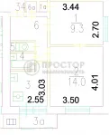 2-комнатная квартира, 38.5 м² - фото 29