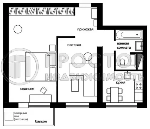 2-комнатная квартира, 44.5 м² - фото 18