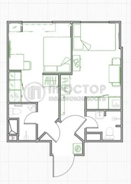 2-комнатная квартира, 34 м² - фото 15