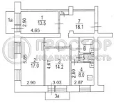 3-комнатная квартира, 76.4 м² - фото 19